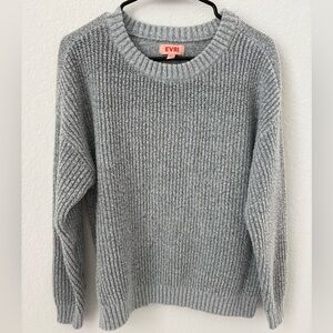 EVRI Heather Gray Ribbed Knit Sweater, Size 1X
